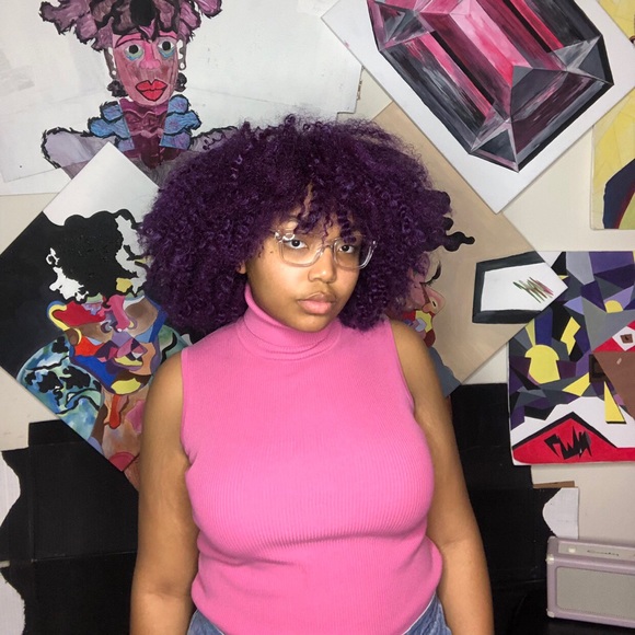 Light pink knit sleeveless turtleneck - Picture 3 of 4